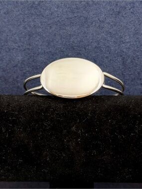 TIFFANY & CO. Sterling Silver Oval ID Double Wire Hook-on Bangle Bracelet w/ COA